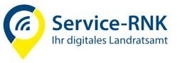 Logo Rhein-Neckar-Kreis mit Text "Service-RNK Ihr digitales Landratsamt"