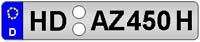 Oldtimerkennzeichen mit Beispieldaten